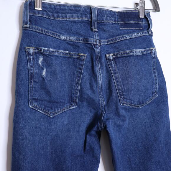 AMO Denim Chloe Crop High Rise Jean Affection Blue Straight Fit Women's 27 - Picture 7 of 12